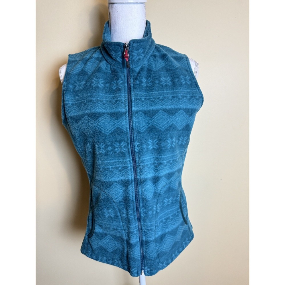 Woolrich Fair iIsle Fleece Vest Women's M Deep Atlantic Teal Blue Pocket